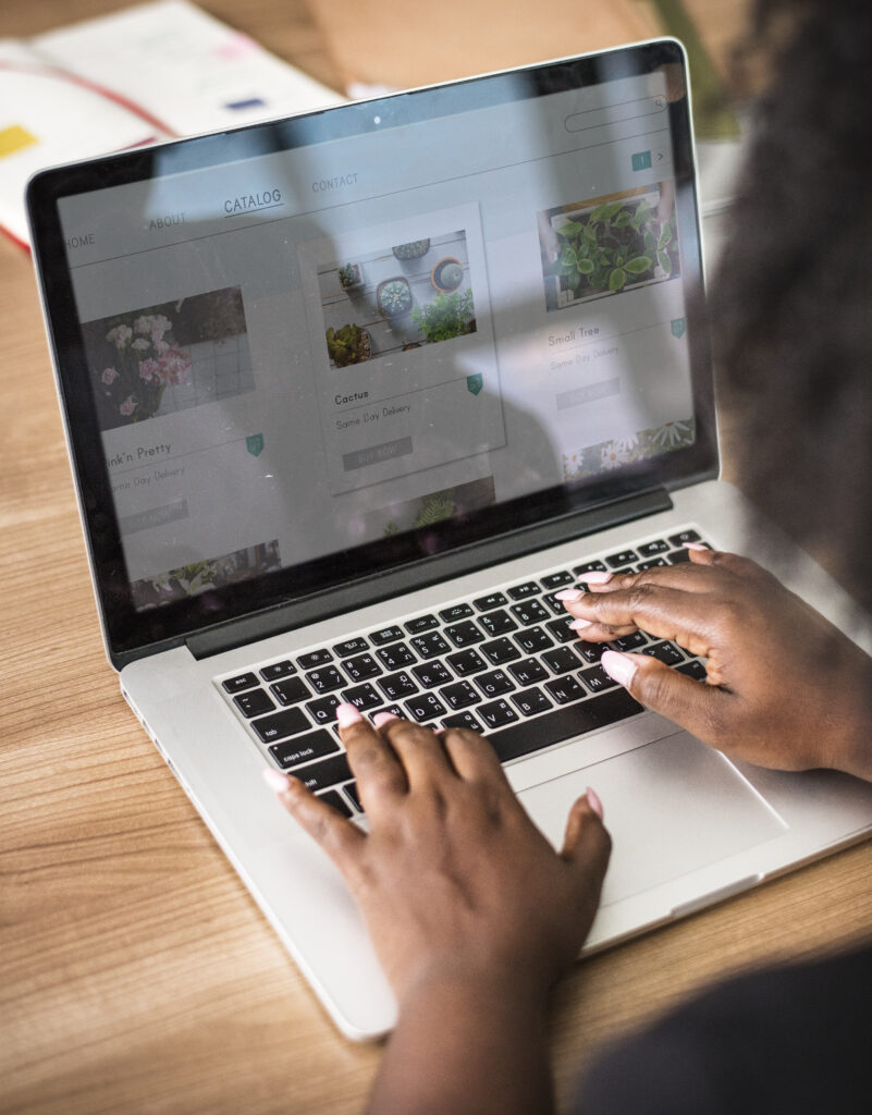 woman working laptop